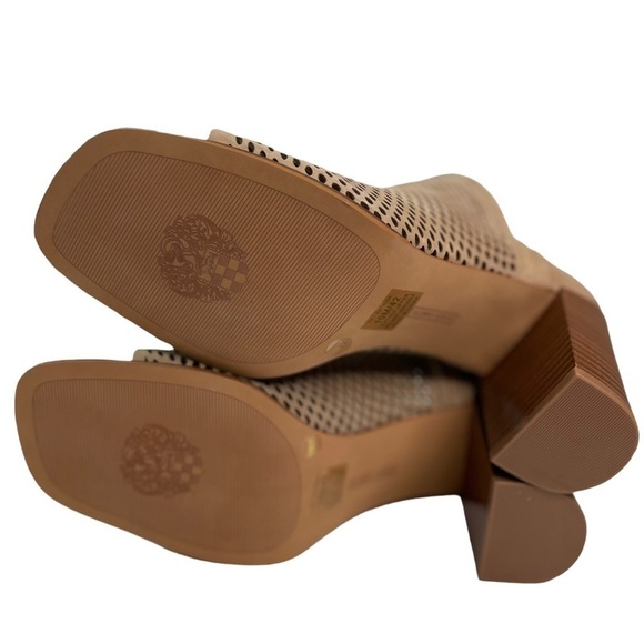 Vince Camuto Katnina Women’s Tan Leather Open Toe Booties - Picture 6 of 8